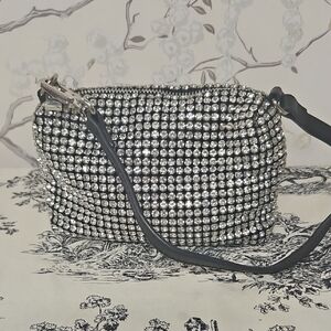 Sparkling Rhinestone Handbag with Black Strap CUTEST NIGHTIME PURSE